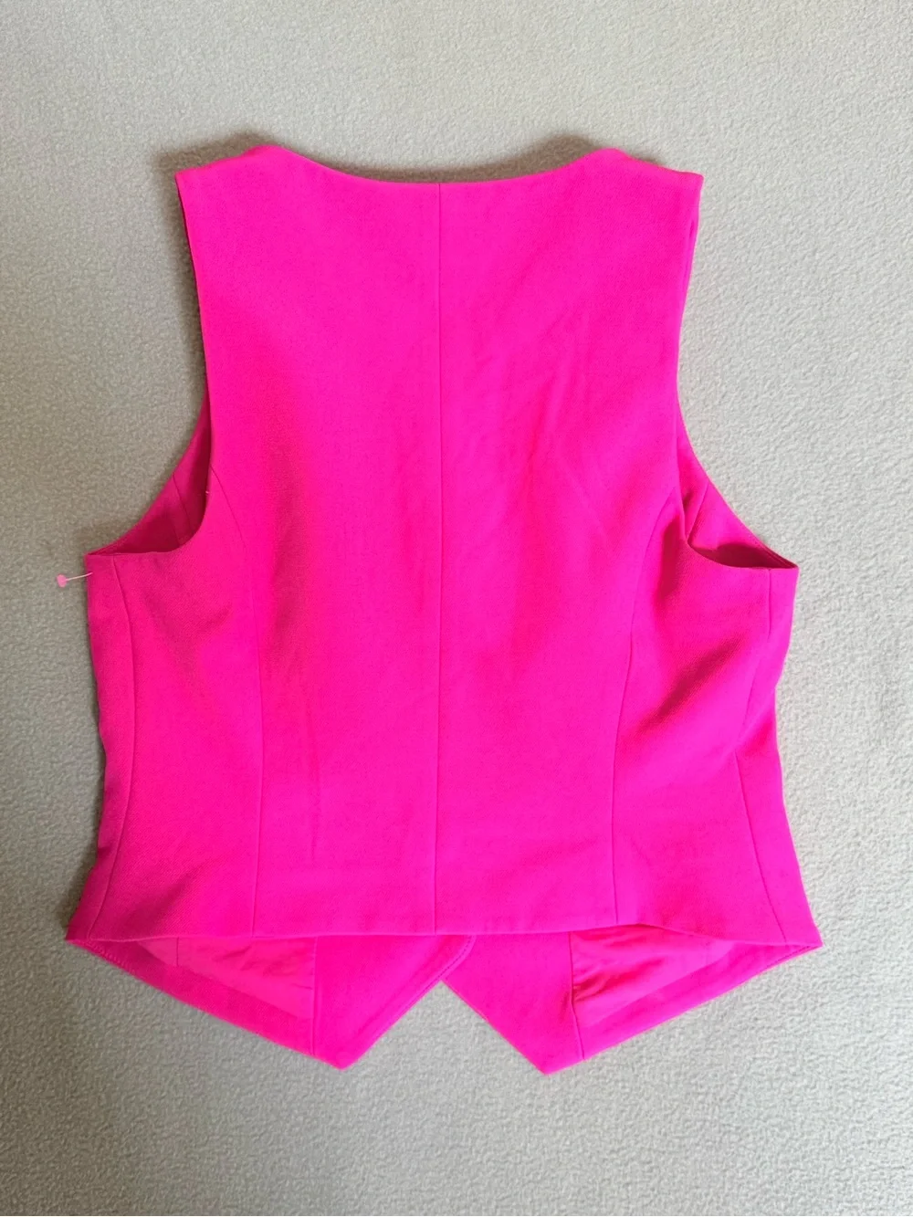 Express Vibrant Fuchsia Button Front Vest - Picture 3 of 8